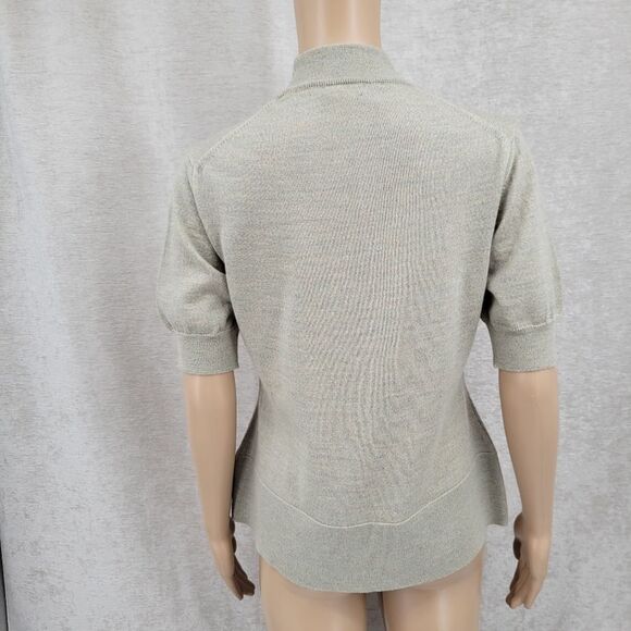 J. Peterman Co Italian Wool Sweater Set Mock Neck Short Sleeves Cardigan Long - Picture 4 of 12